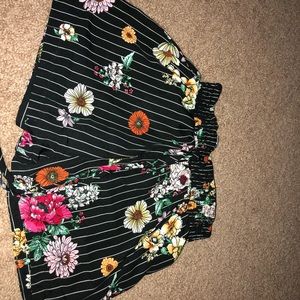 black floral shorts